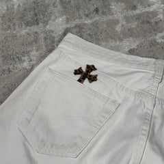 Chrome Hearts Levi 501 Cheetah Cross Patch Denim Jeans 