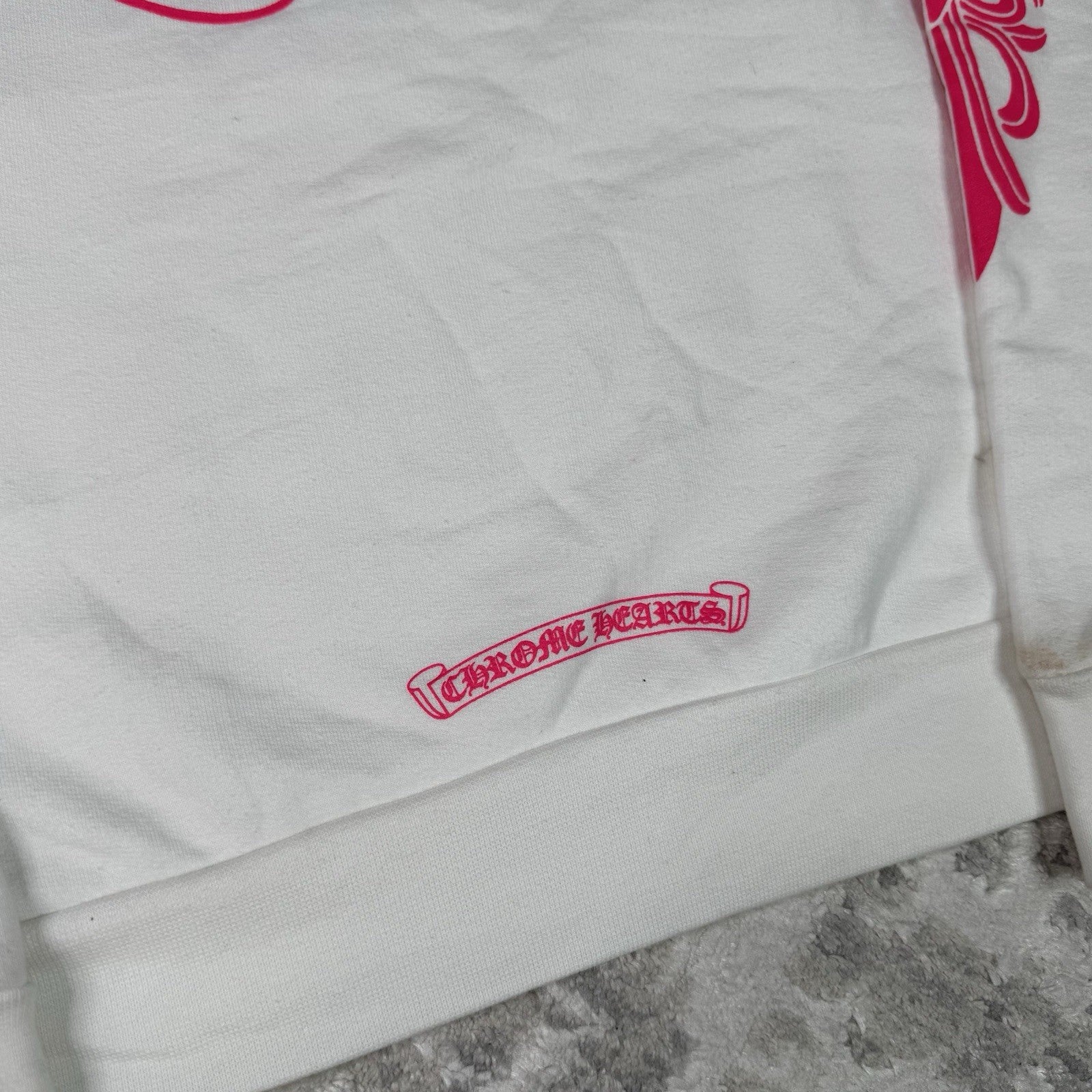 Chrome Hearts Floral Horseshoe Pink Pullover Hoodie 