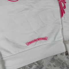 Chrome Hearts Floral Horseshoe Pink Pullover Hoodie 