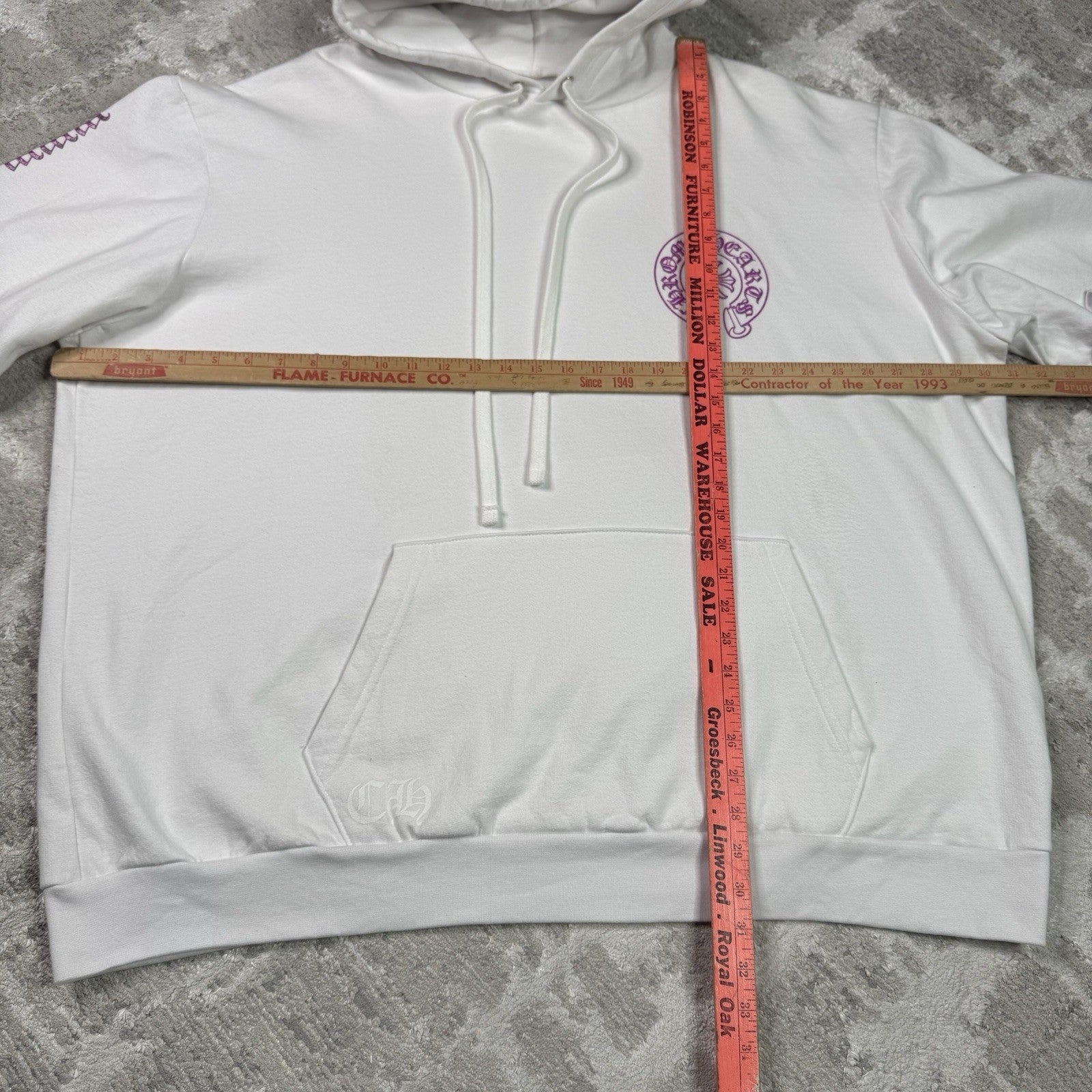 Chrome Hearts Purple Glitter Online Exclusive Horseshoe Pullover Hoodie 