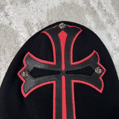 Chrome Hearts Red Cross Cashmere Ski Mask Hat