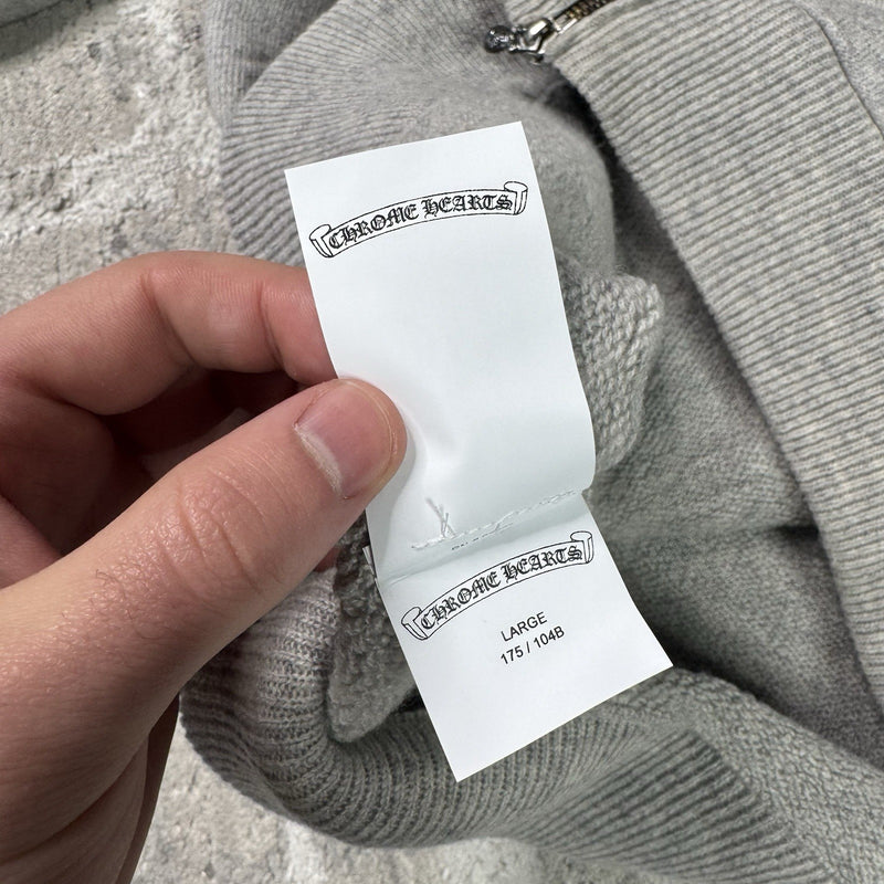 Chrome Hearts Cashmere Embroidered Sleeve Logo Zip Up Hoodie 