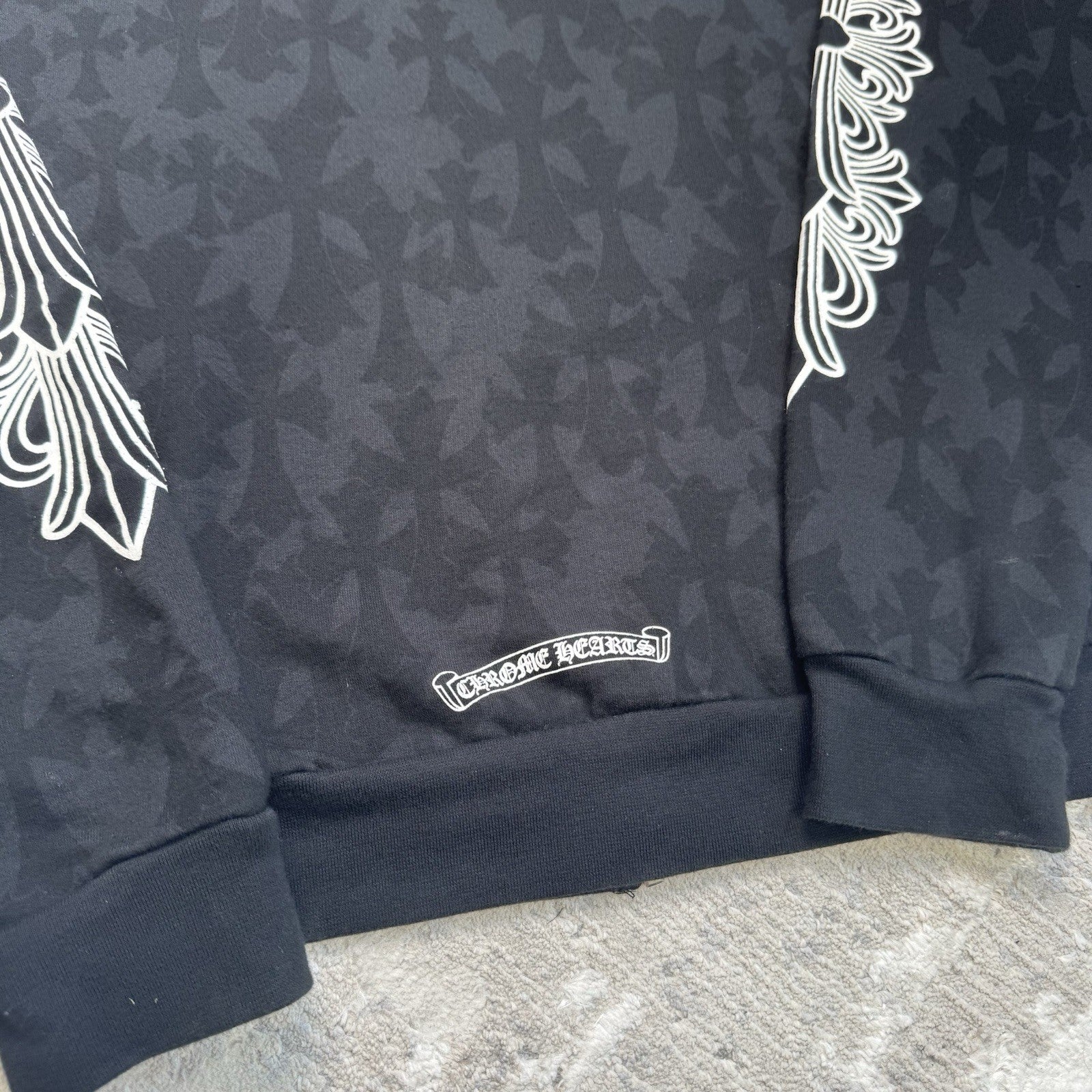 Chrome Hearts Cemetery Cross Monogram Zip Up Hoodie 