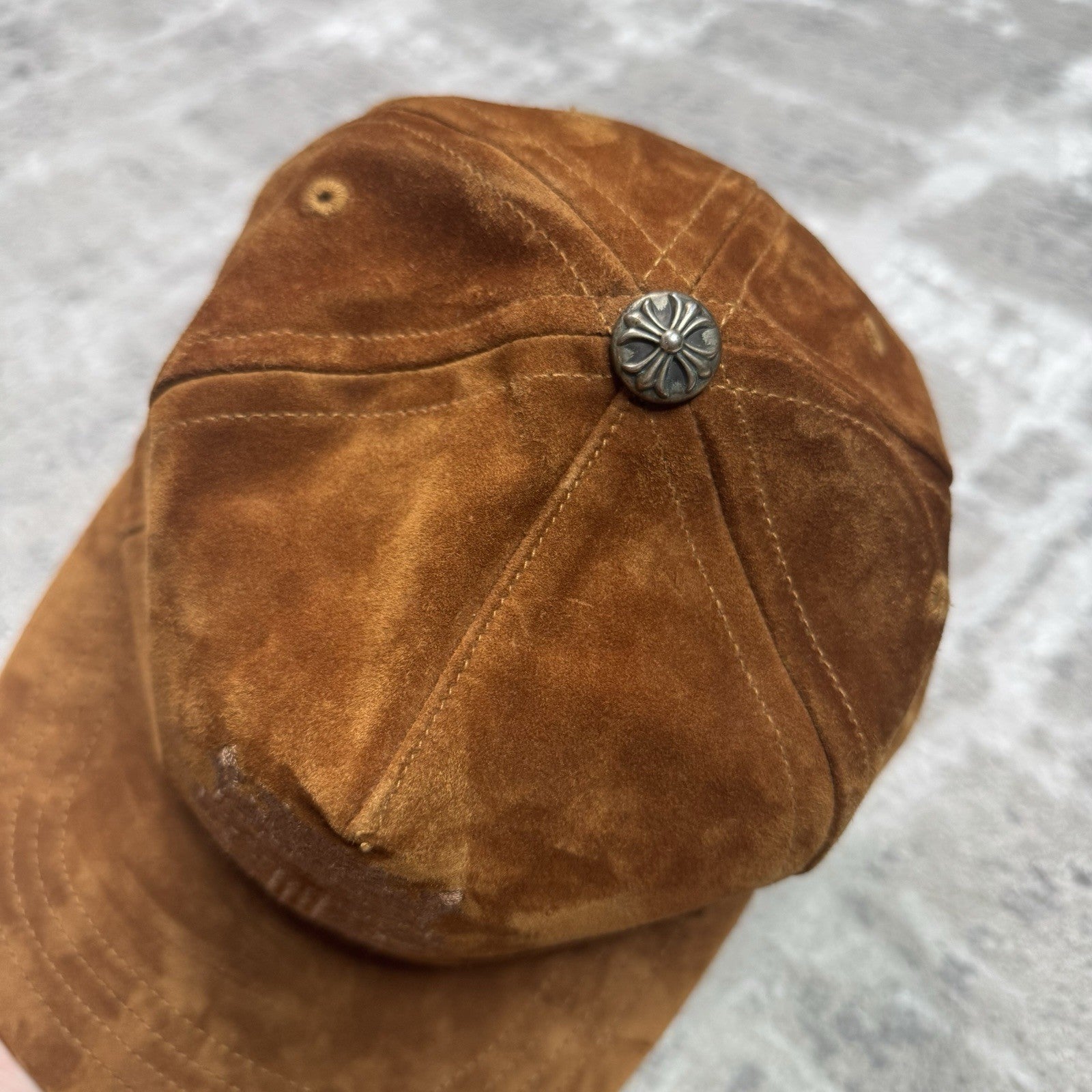 Chrome Hearts Suede Dagger Leather Strap Hat