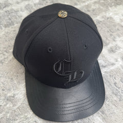 Chrome Hearts Leather CH Baseball Hat Sz- 7 3/8