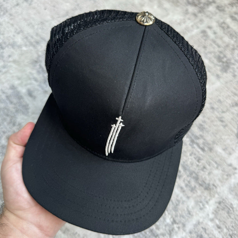 Chrome Hearts Triple Cross Trucker Hat ‘black’ 