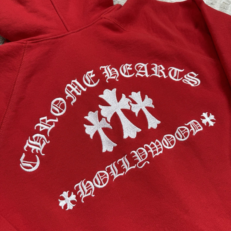 Chrome Hearts King Taco Triple Cross Embroidered Zip Up Hoodie 