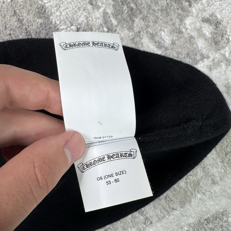 Chrome Hearts Triple cross Leather Patch Ski Mask Beanie 