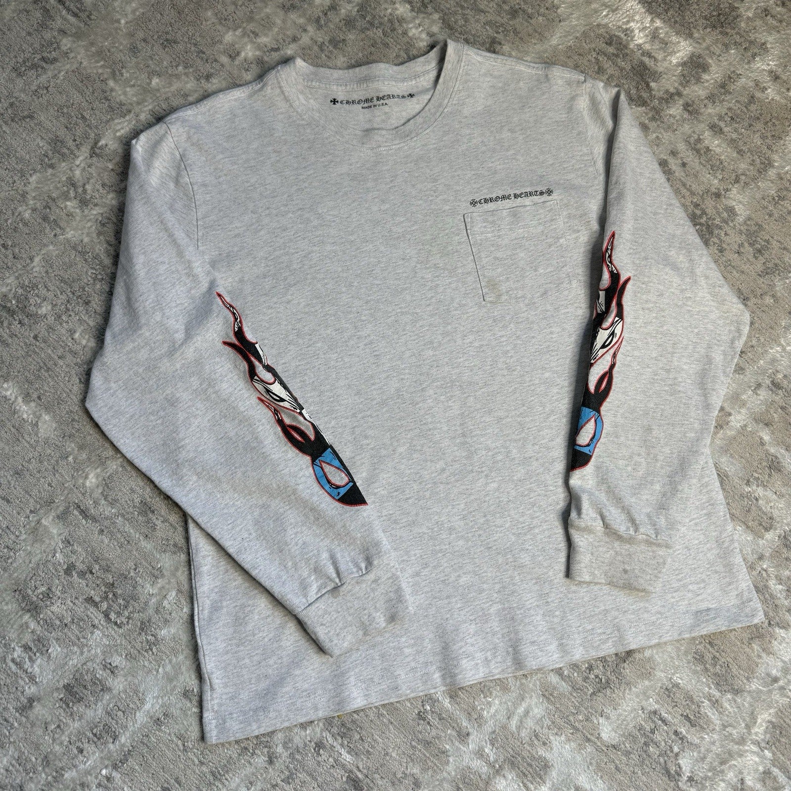 Chrome Hearts Matty Boy Brain Long Sleeve Pocket Tee Shirt 