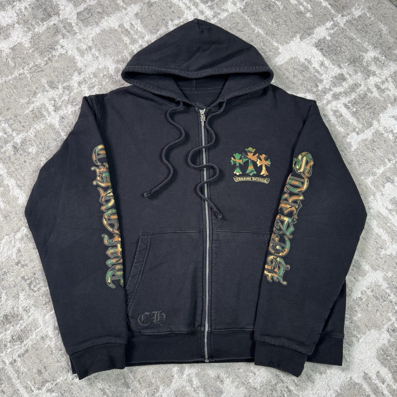 Chrome Hearts Camo Horseshoe Thermal Zip Up Hoodie