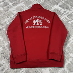 Chrome Hearts King Taco Triple Cross Embroidered Quarter Zip Pullover 