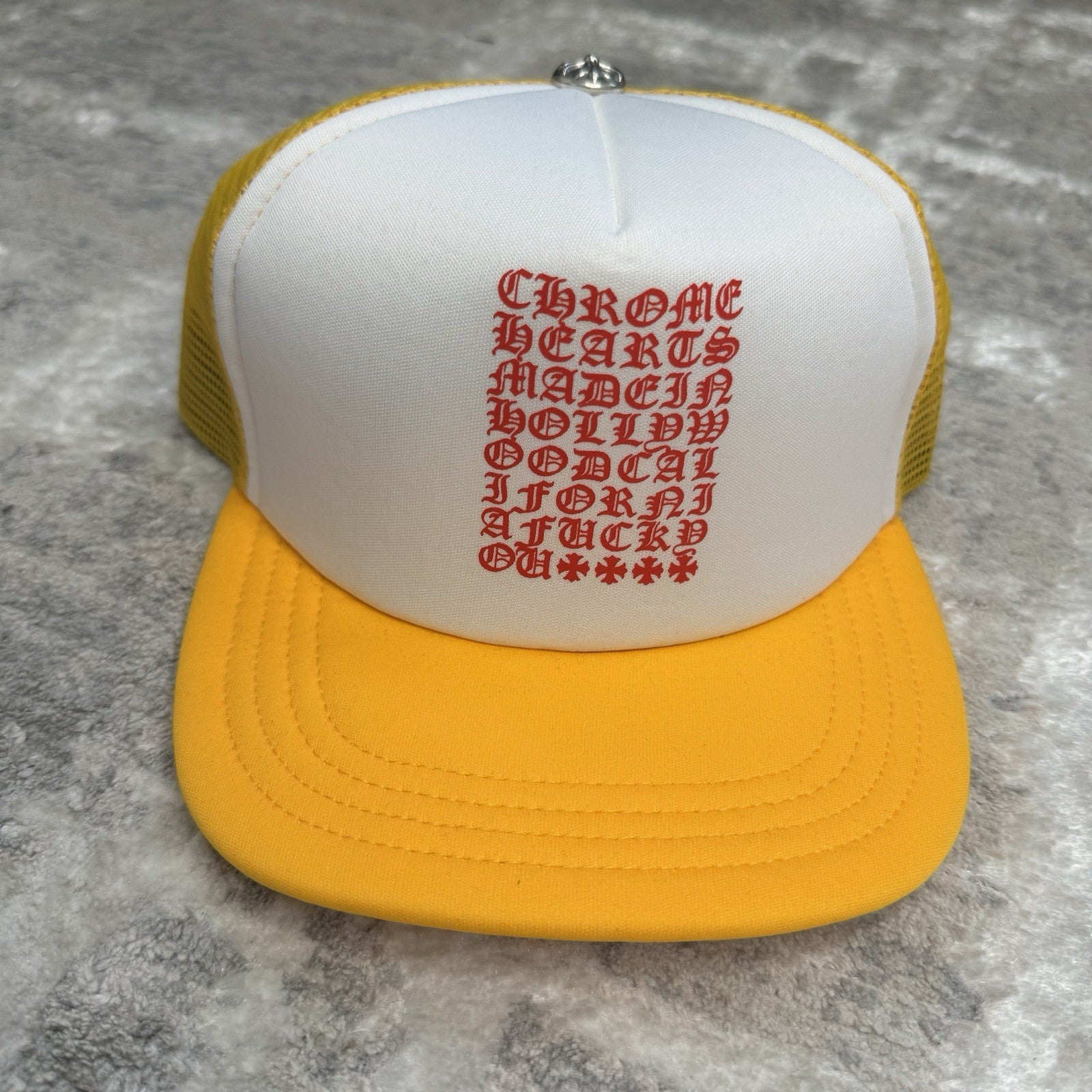 Chrome Hearts Eye Chart Logo Trucker Hat