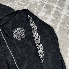 Chrome Hearts Cemetery Monogram Scroll Zip Up Hoodie 
