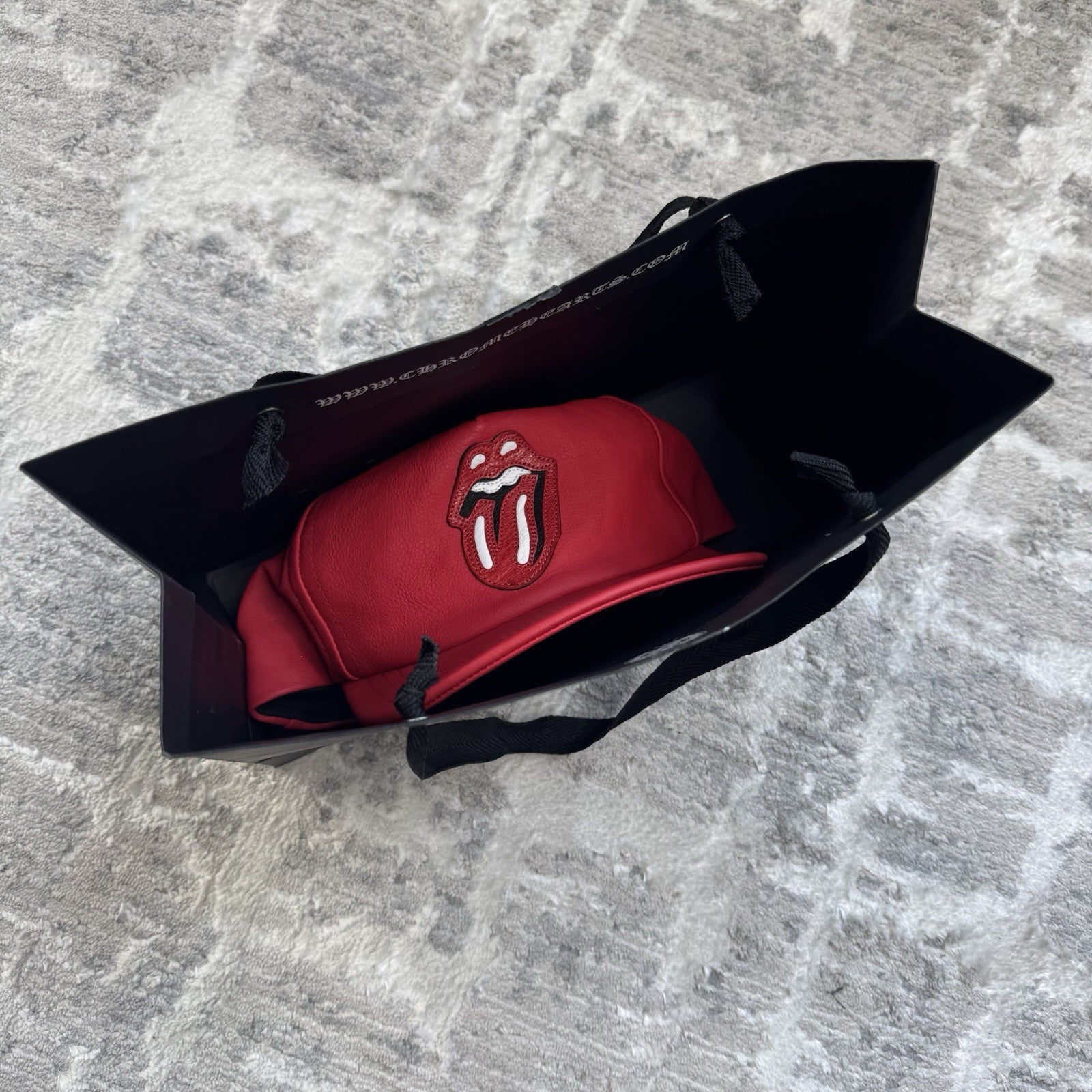 Chrome Heart Rolling Stones leather patch hat
