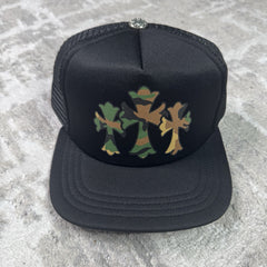 Chrome Hearts Camo Triple Cross Trucker Hat