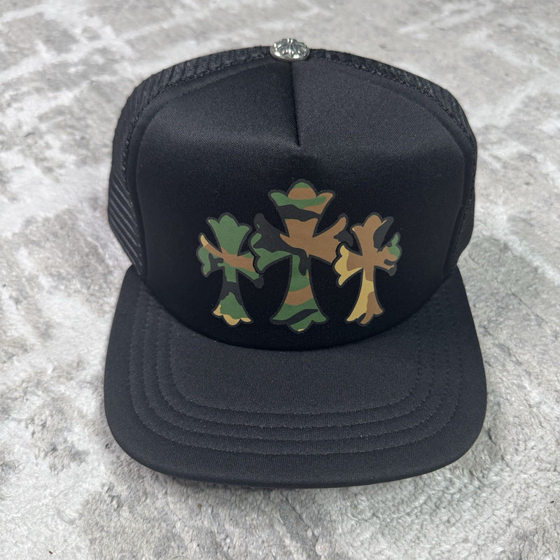 Chrome Hearts Camo Triple Cross Trucker Hat