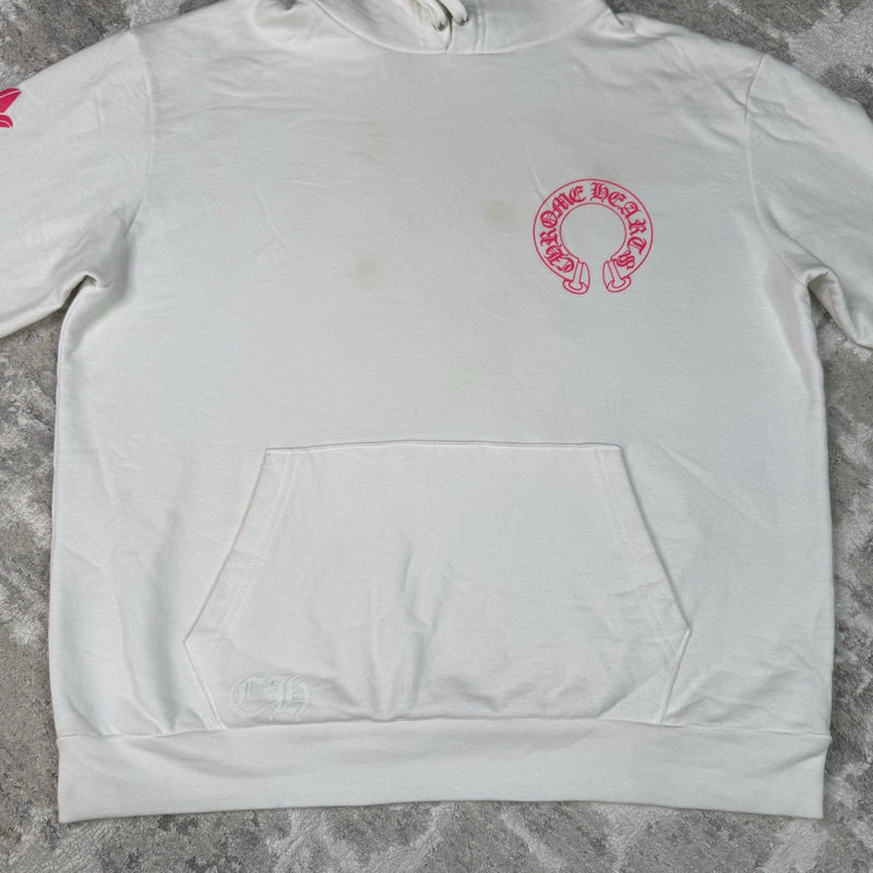 Chrome Hearts Floral Horseshoe Pink Pullover Hoodie 