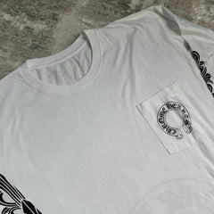 Chrome Hearts Floral Horseshoe Long Sleeve Pocket Tee Shirt 