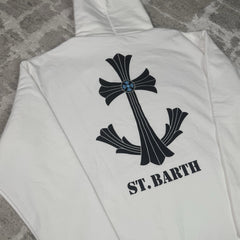 Chrome Hearts St Barth Exclusive Cross Pullover Hoodie 
