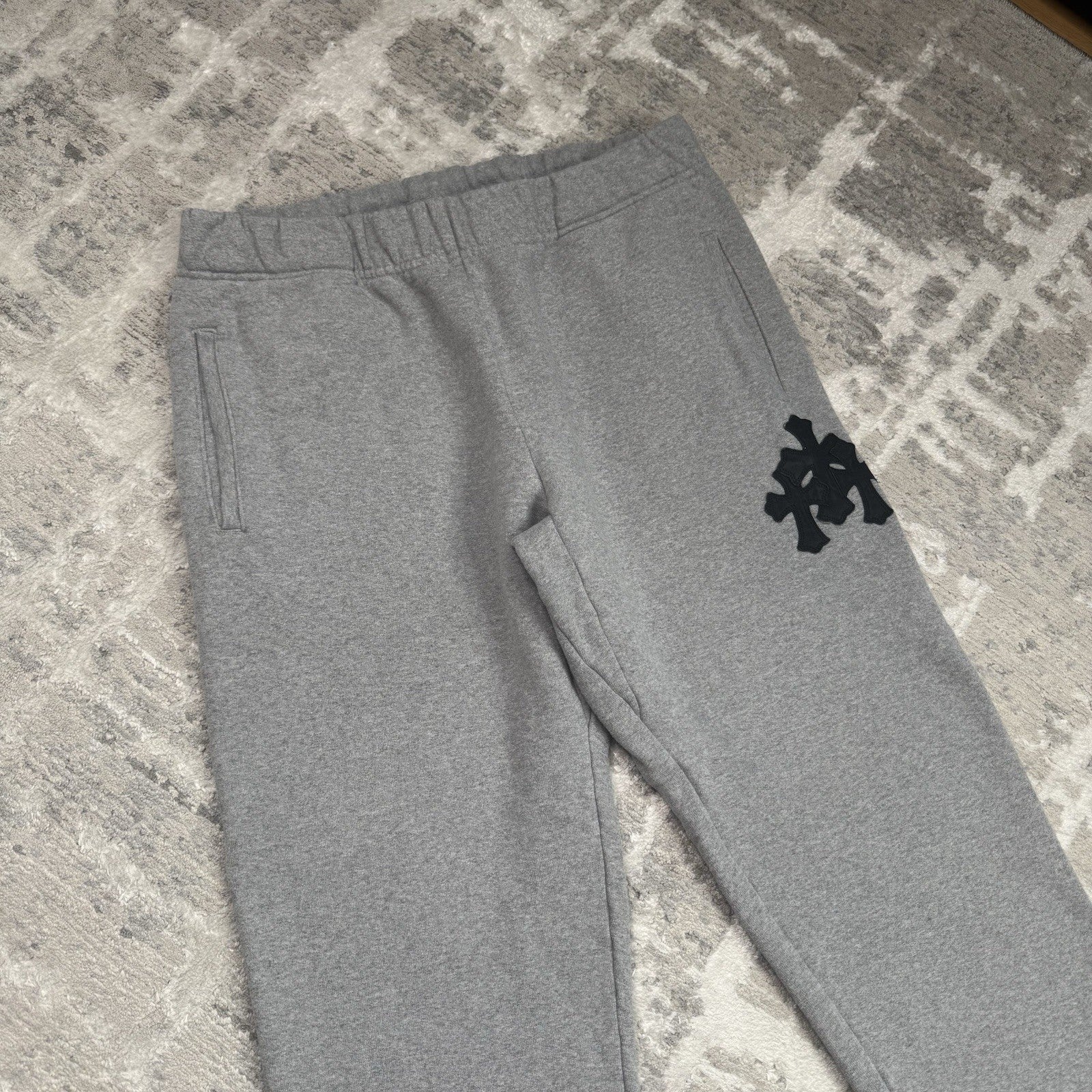 Chrome Hearts Paperjam Triple Cross Leather Sweatpants 