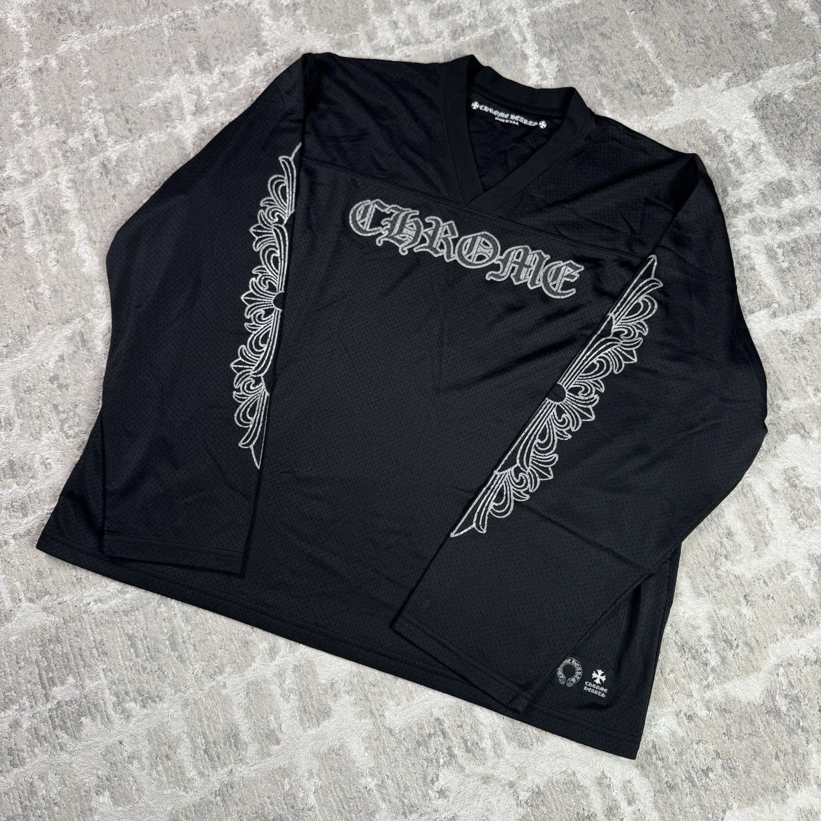 Chrome Hearts Mesh Stadium Floral Long Sleeve Jersey 