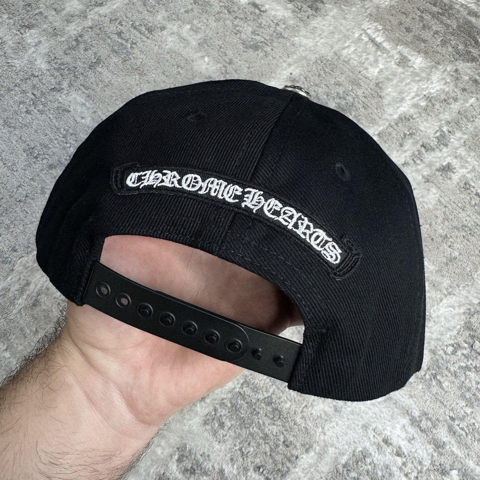 Chrome Hearts Triple Cross Waxed Denim Baseball Hat