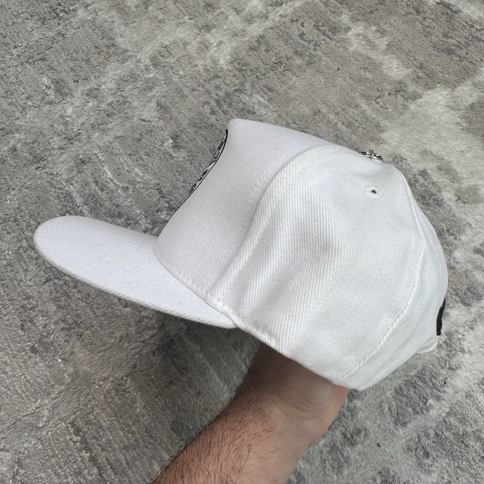 Chrome Hearts Horseshoe Logo Waxed Denim Hat 