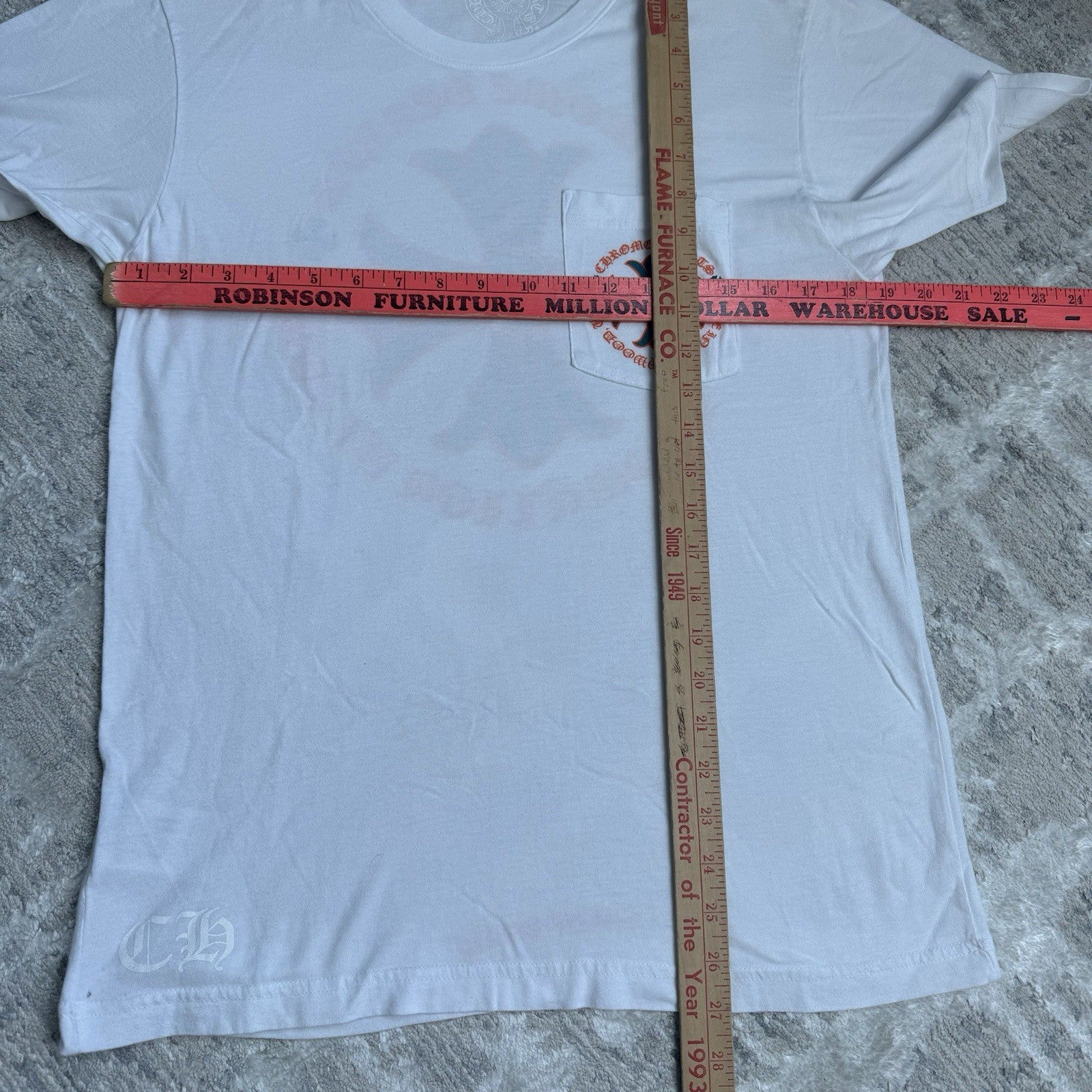 Chrome Hearts Plus Cross Back Logo Short Sleeve Pocket Tee Shirt 