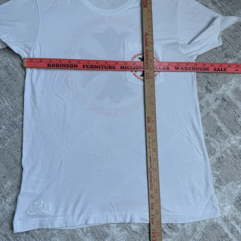 Chrome Hearts Plus Cross Back Logo Short Sleeve Pocket Tee Shirt 