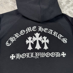 Chrome Hearts Sailin King Taco Triple Cross Embroidered Zip Up Hoodie 