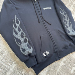 Chrome hearts flame zip up thermal hoodie - Million Dollar Streetwear