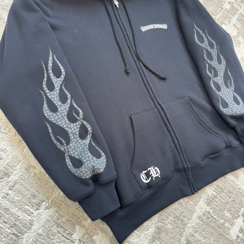 Chrome hearts flame zip up thermal hoodie - Million Dollar Streetwear