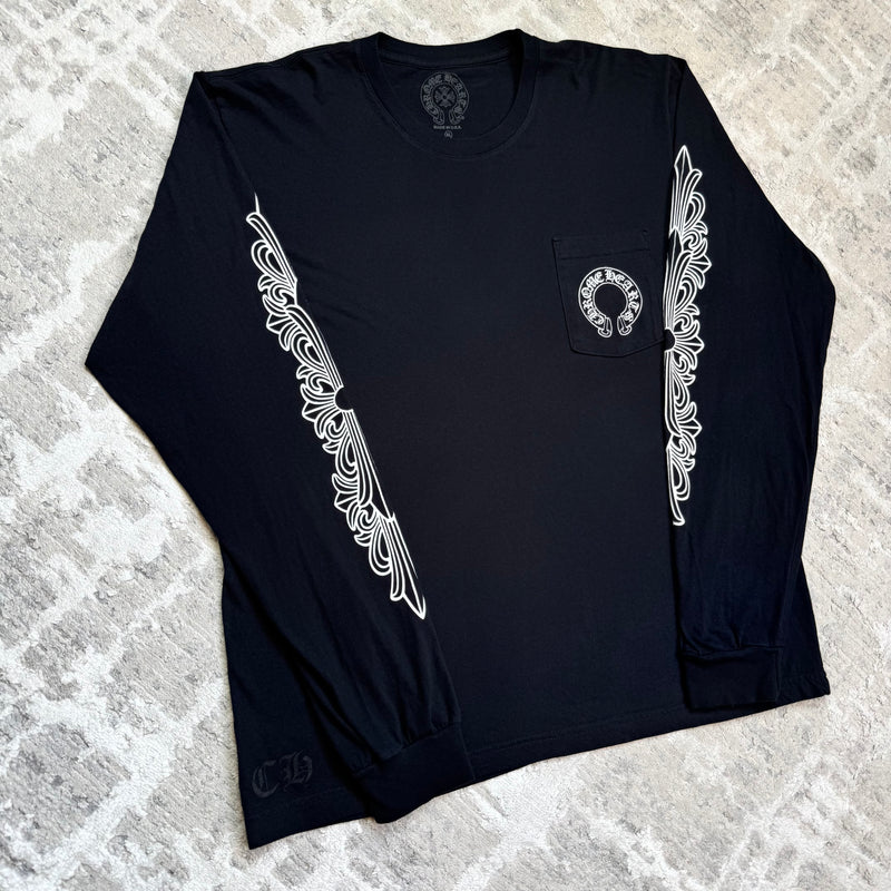 Chrome Hearts Floral Horseshoe Long Sleeve Shirt — Size XLFITS — photo 9