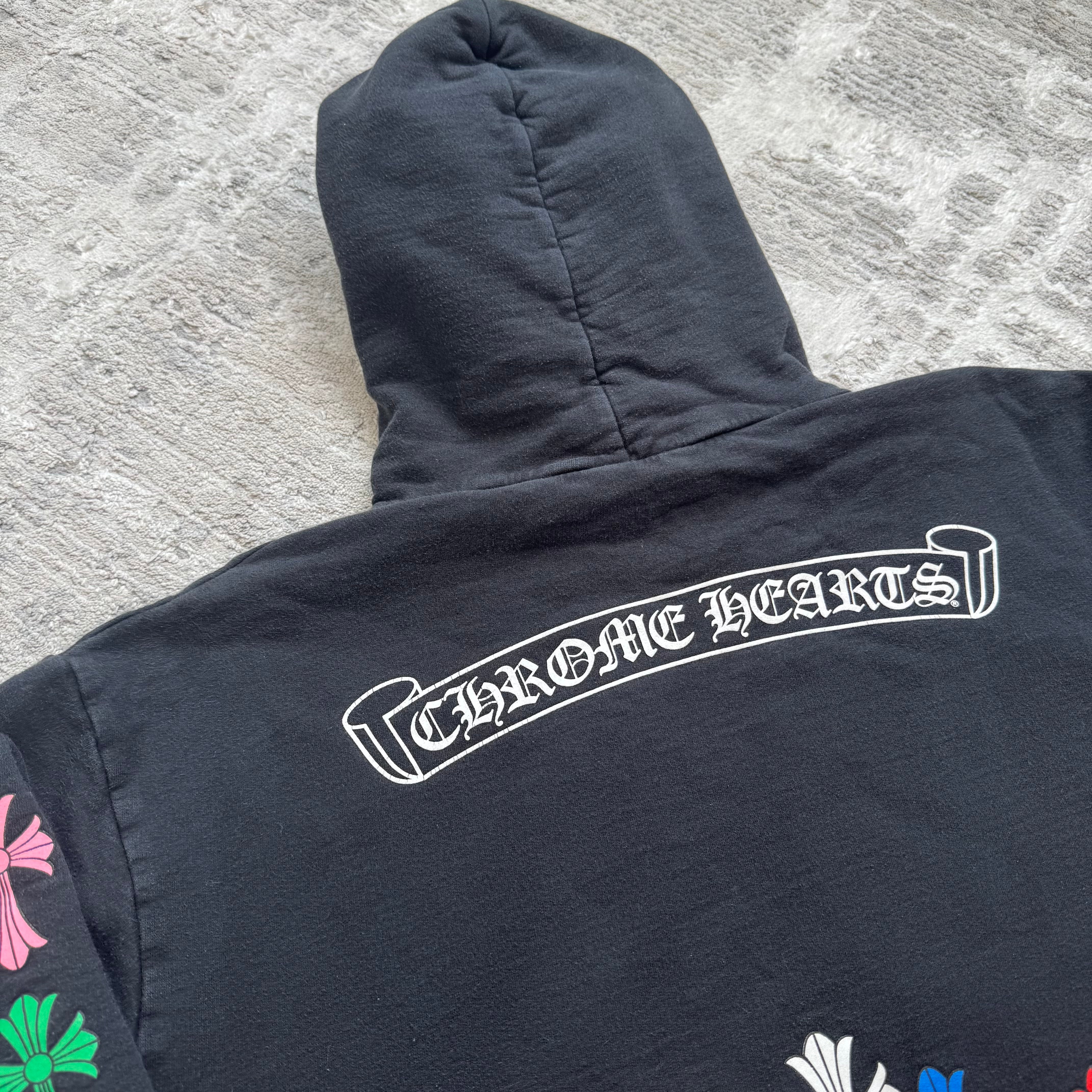 Chrome hearts cemetery multi-color cross pullover hoodie - Million Dollar Streetwear