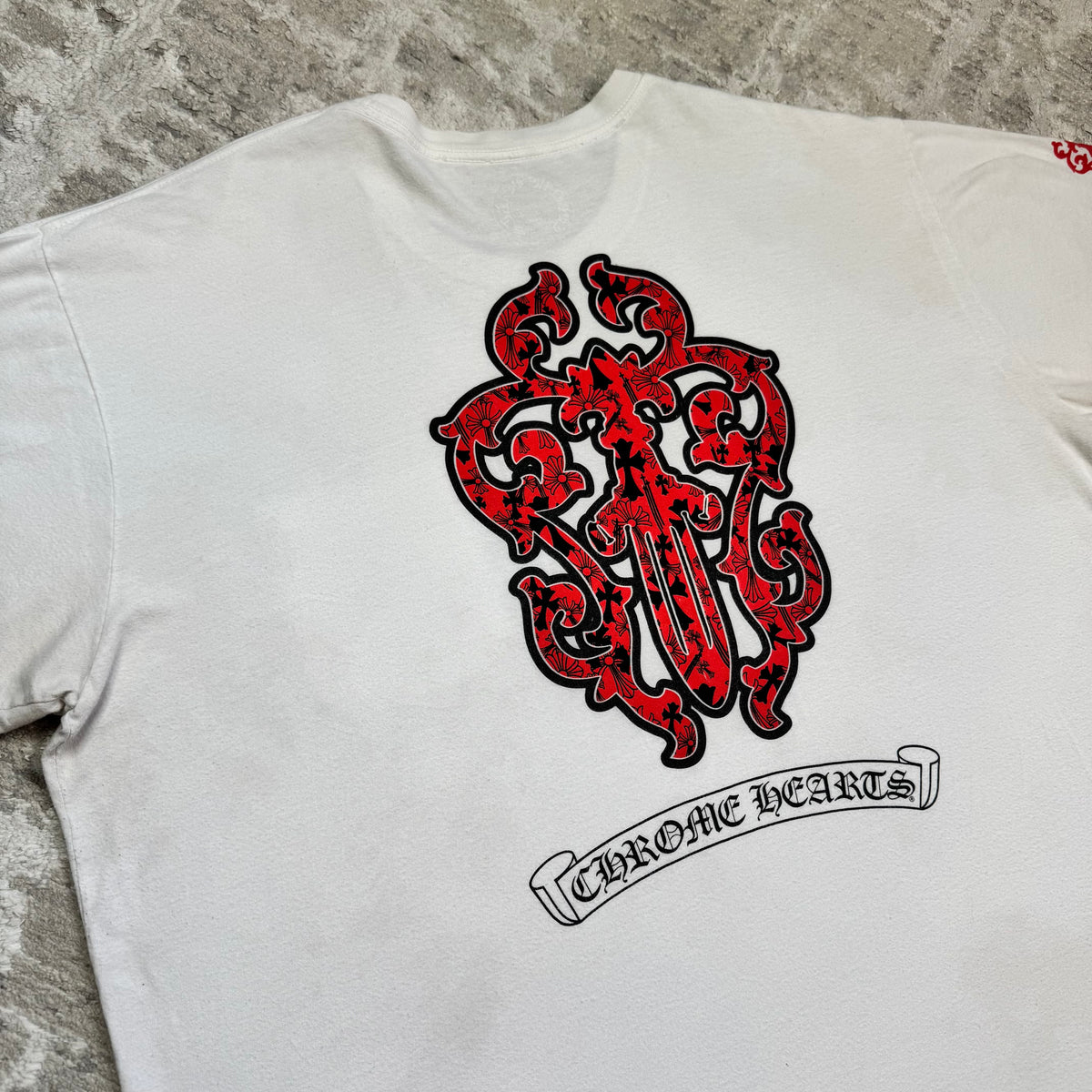 Chrome hearts dagger scroll logo short sleeve tee shirt - Million Dollar Streetwear