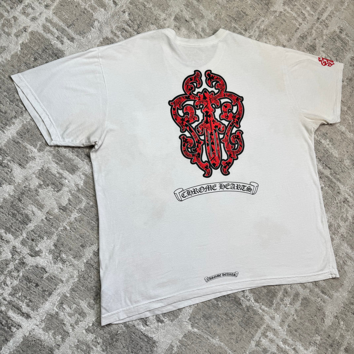 Chrome hearts dagger scroll logo short sleeve tee shirt - Million Dollar Streetwear