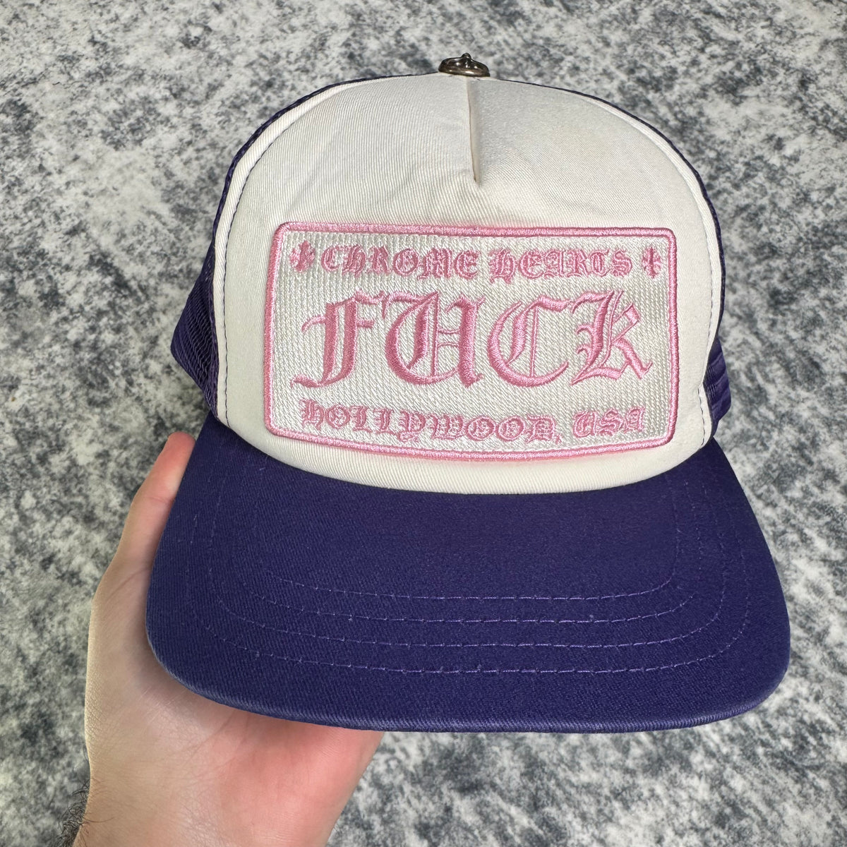 Chrome hearts fuck Hollywood trucker hat - Million Dollar Streetwear