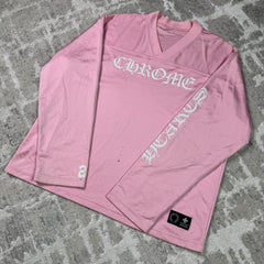 Chrome hearts love you pink mesh long sleeve stadium jersey - Million Dollar Streetwear