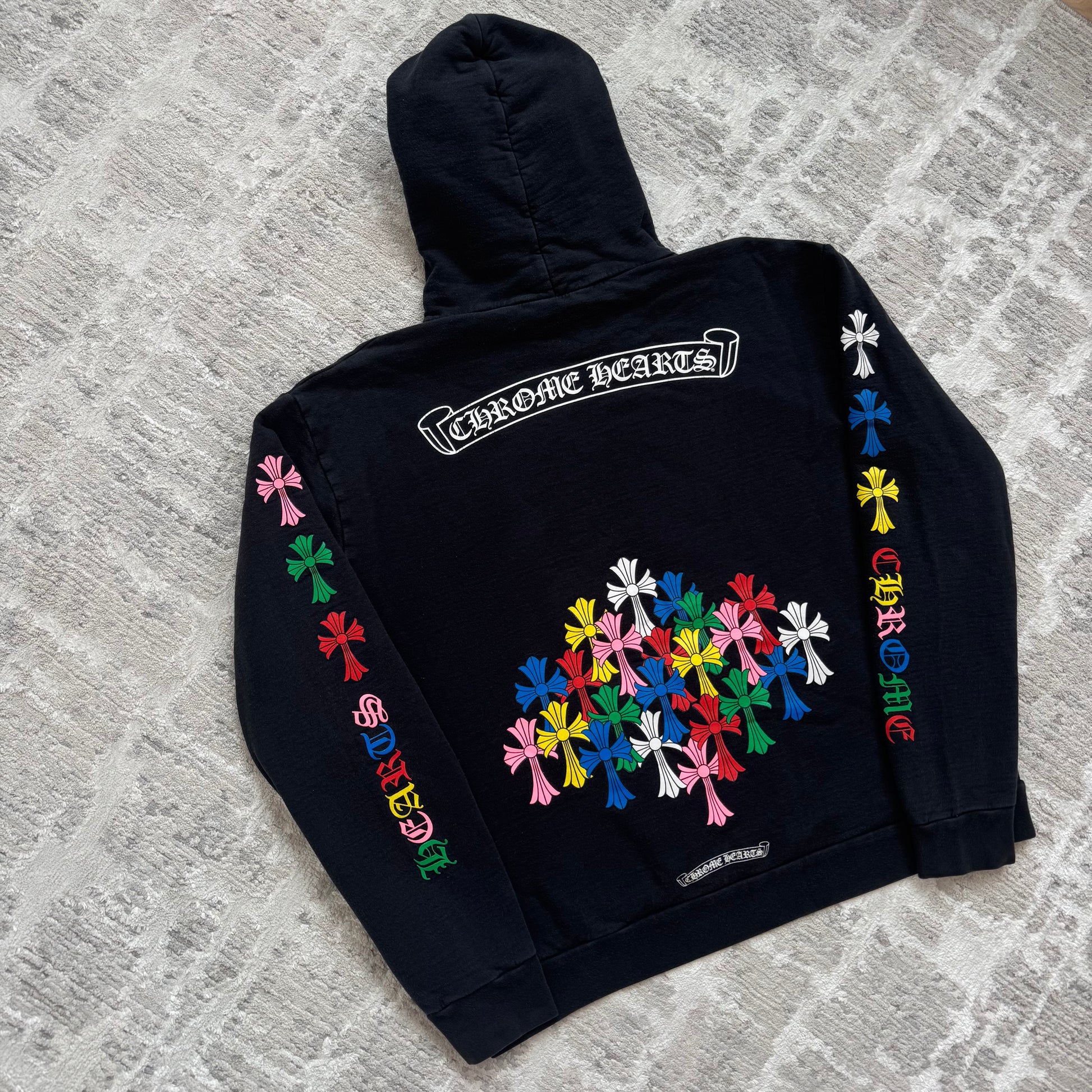 Chrome hearts cemetery multi-color cross pullover hoodie - Million Dollar Streetwear