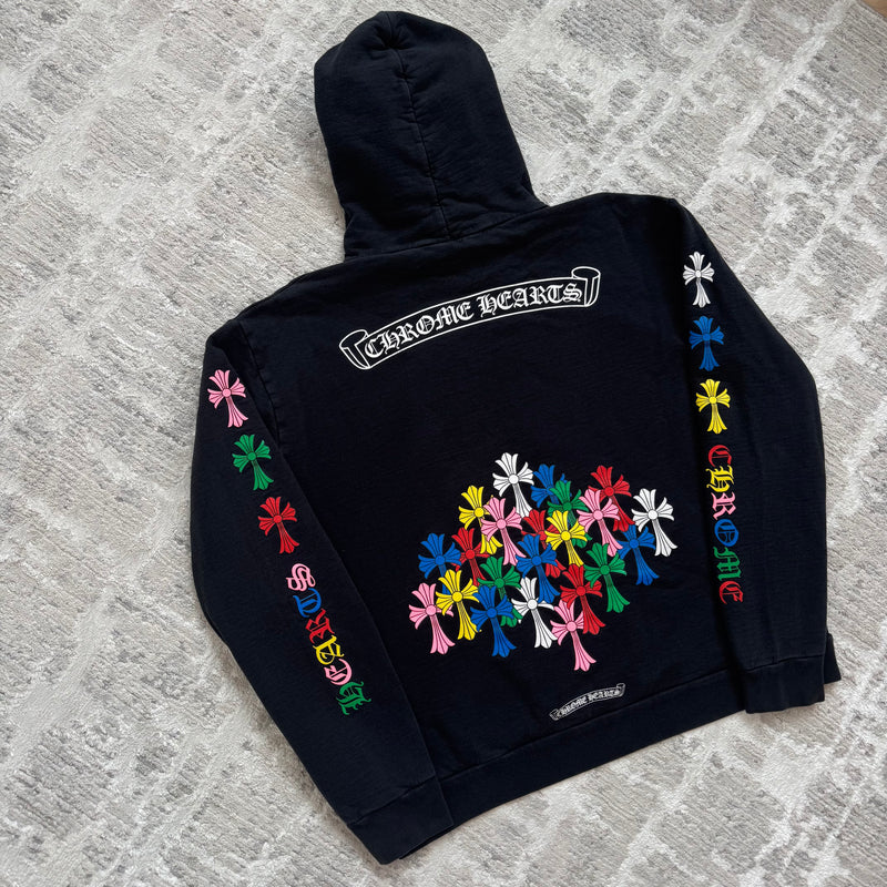 Chrome hearts cemetery multi-color cross pullover hoodie - Million Dollar Streetwear
