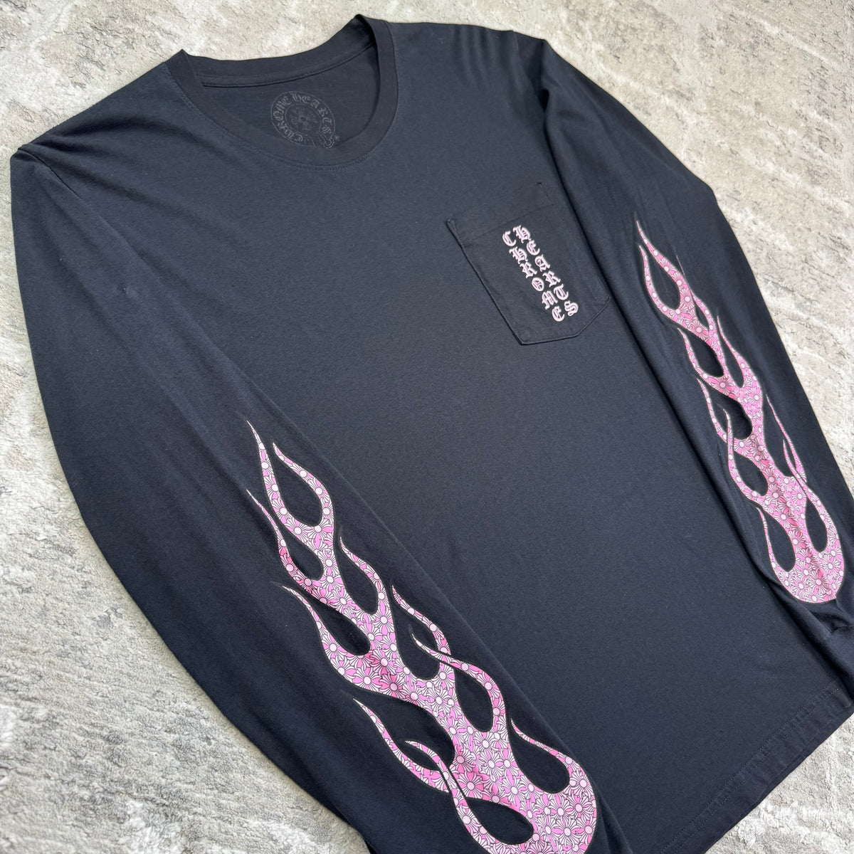 Chrome hearts flame vertical long sleeve shirt - Million Dollar Streetwear