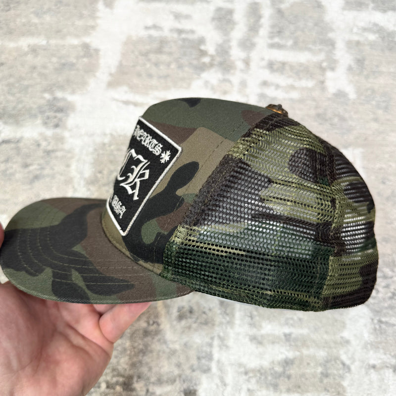 Chrome hearts camo fuck Hollywood trucker hat - Million Dollar Streetwear