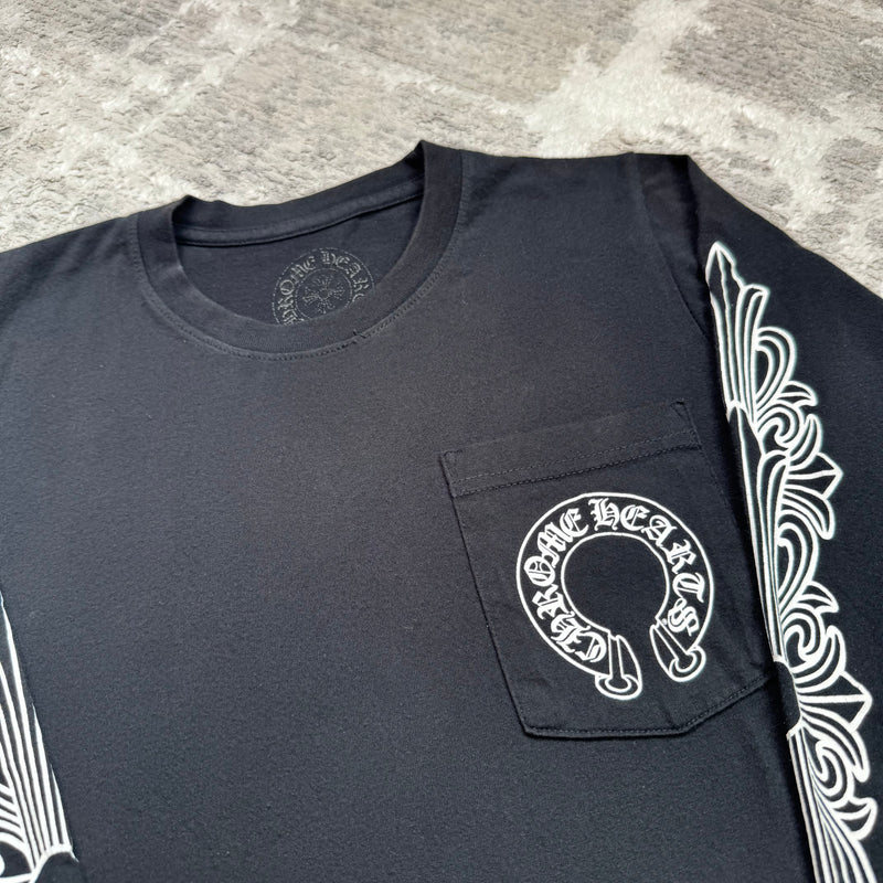 Chrome hearts floral horseshoe long sleeve shirt - Million Dollar Streetwear