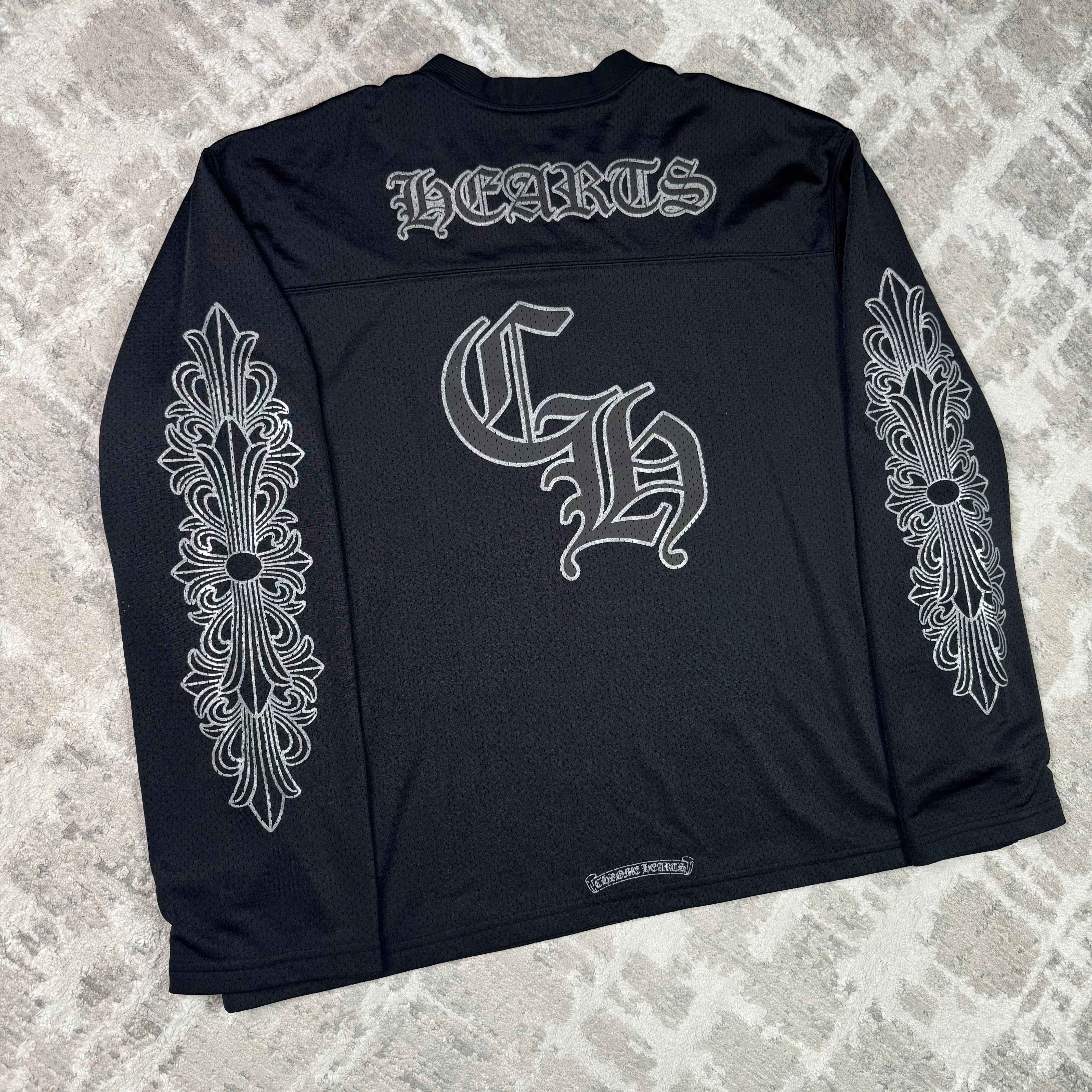 Chrome hearts mesh stadium floral long sleeve jersey - Million Dollar Streetwear