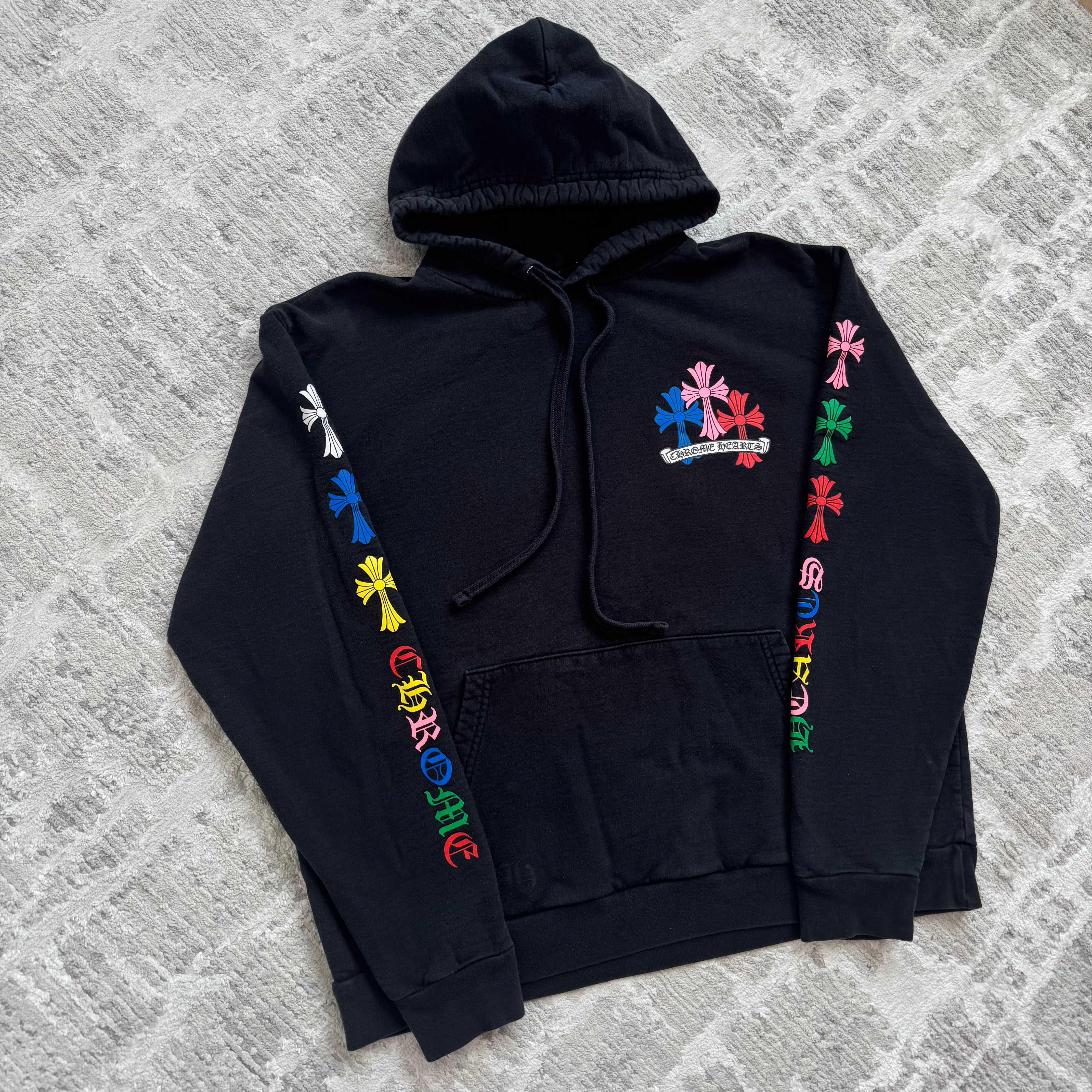 Chrome hearts cemetery multi-color cross pullover hoodie - Million Dollar Streetwear