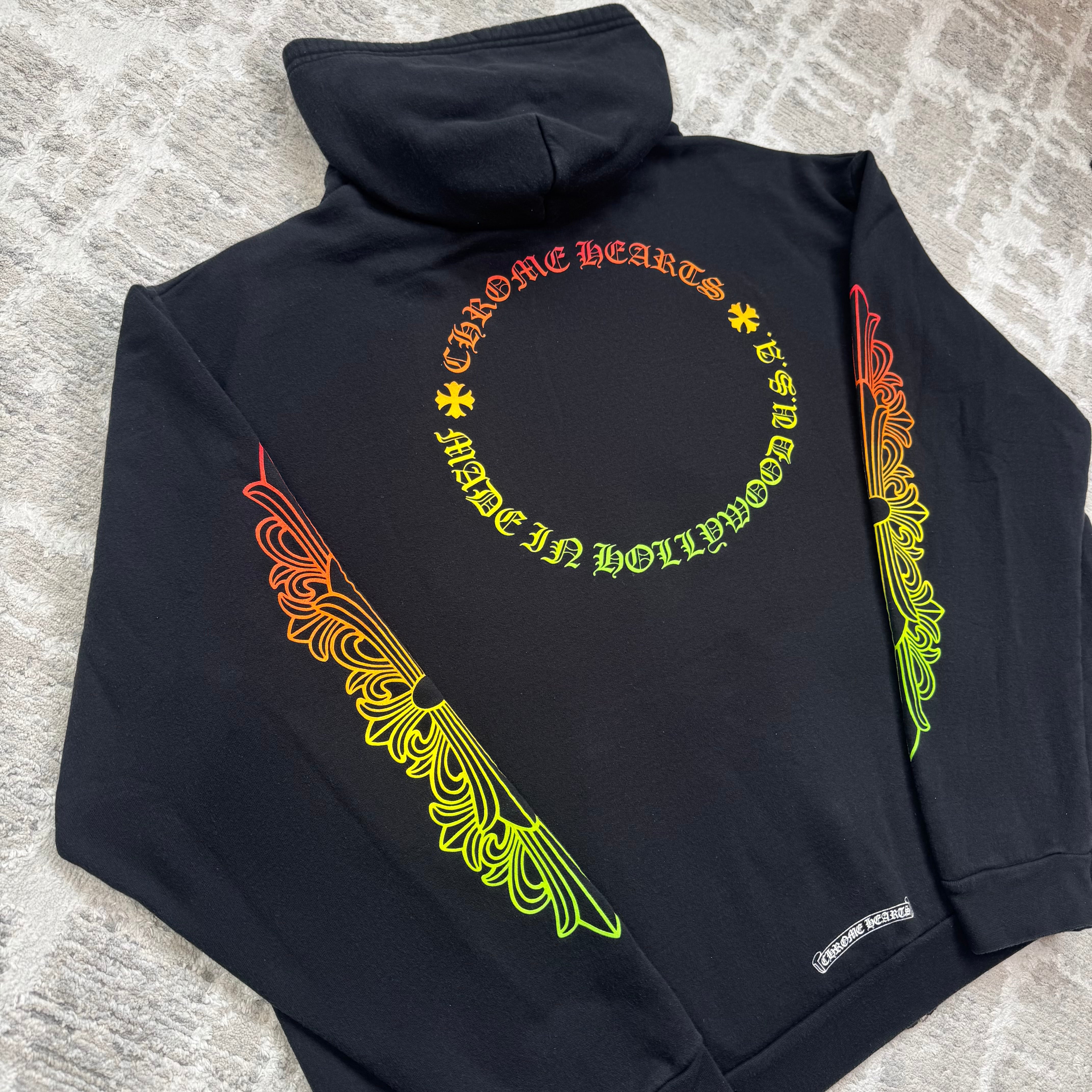 Chrome hearts Gradient floral zip up hoodie