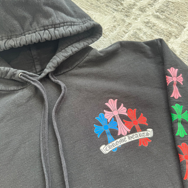Chrome hearts cemetery multi-color cross pullover hoodie - Million Dollar Streetwear
