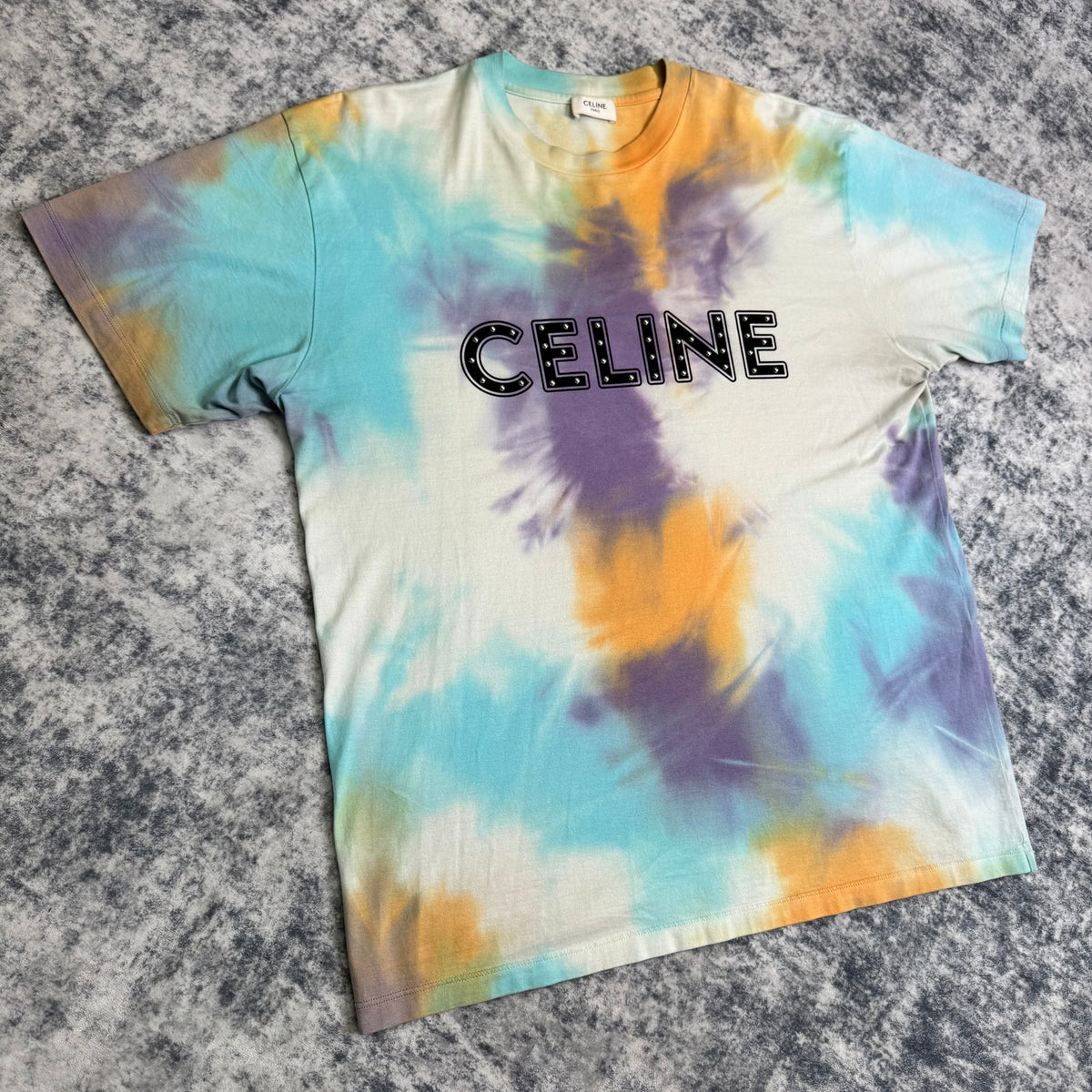 Celine studded logo short sleeve tee shirt