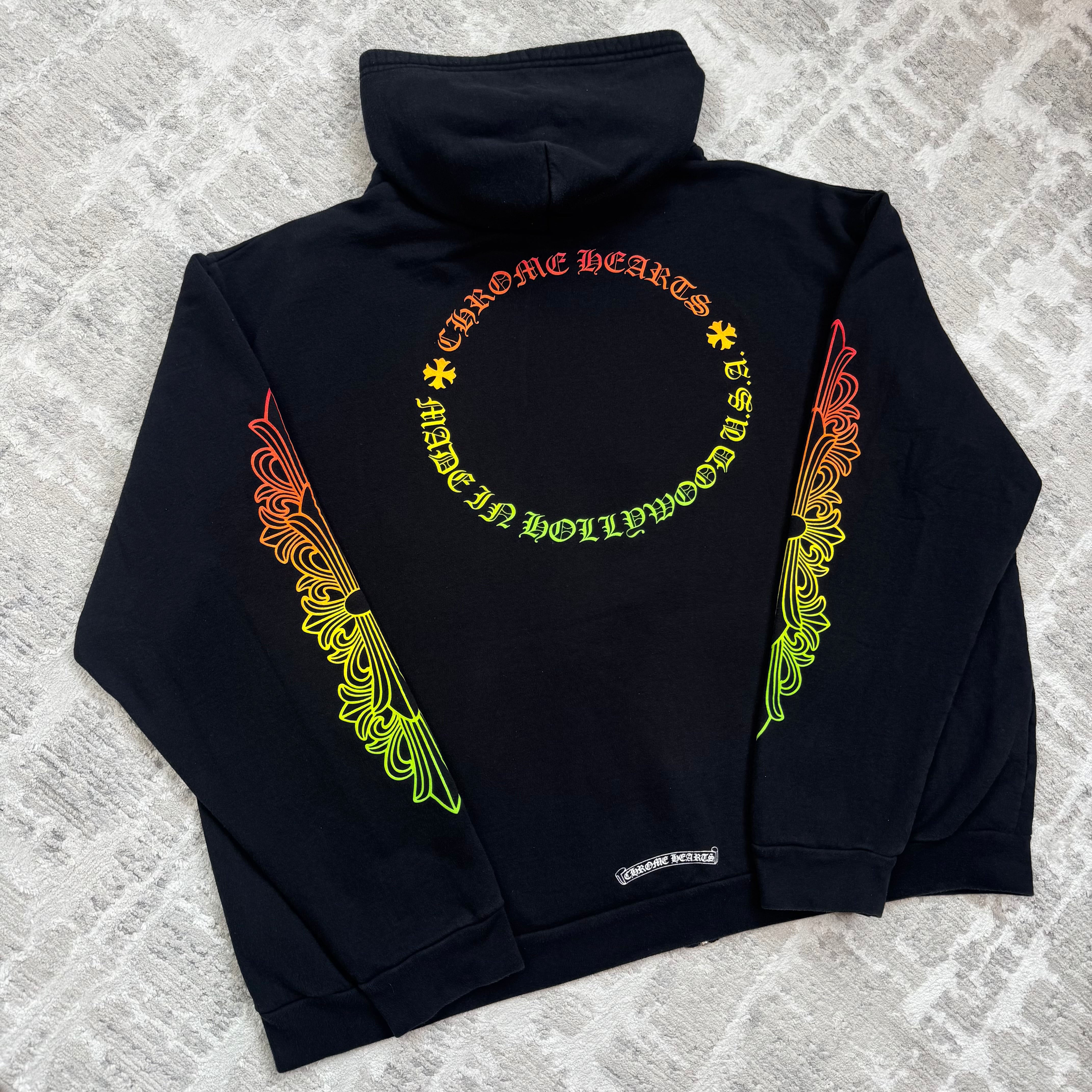 Chrome hearts Gradient floral zip up hoodie