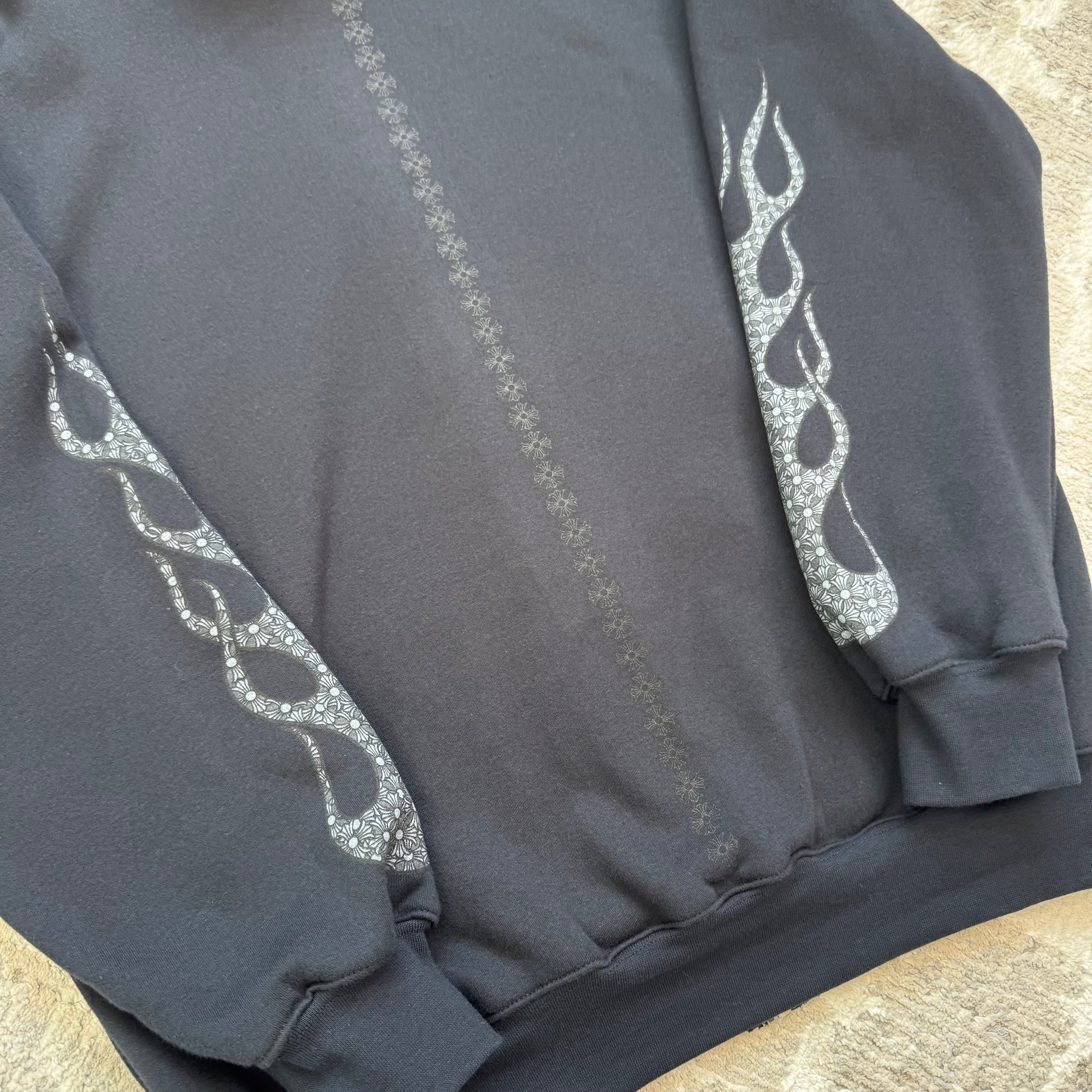 Chrome hearts flame zip up thermal hoodie - Million Dollar Streetwear